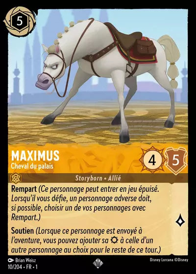 Carte Lorcana - Disney Maximus, Cheval du palais 010/204 Chapitre 01 Premier Chapitre FC Neuf FR LorenZone