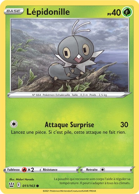 Carte Pokémon Lépidonille 011/163 SWSH5 Styles de Combat EB05 Neuf FR LorenZone