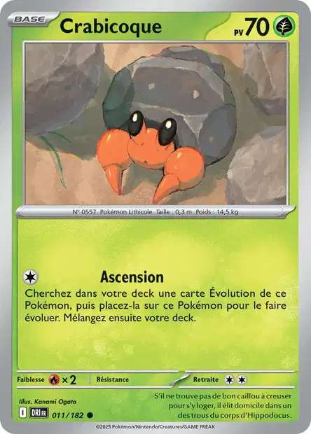 Carte Pokémon Crabicoque 011/182 DRI Rivalités Destinées EV10 Neuf FR LorenZone