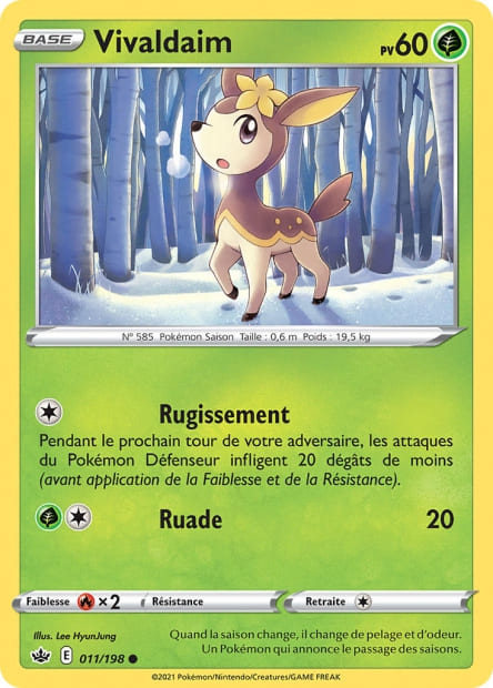 Carte Pokémon Vivaldaim 011/198 CRE Règne de Glace EB06 Neuf FR LorenZone