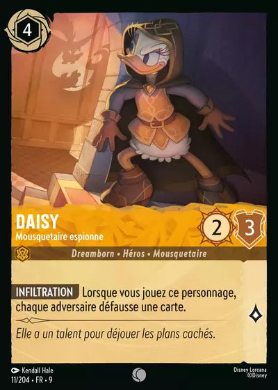 Carte Lorcana - Disney Daisy, Mousquetaire espionne 011/204 Chapitre 09 Fabuleux FAB Neuf FR LorenZone