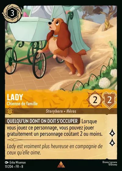 Carte Lorcana - Disney Lady, Cheinne de famille 011/204 Rare Erika Wiseman Chapitre 08 Le Règne de Jafar ROJ Neuf FR LorenZone