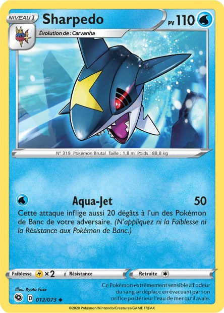 Carte Pokémon Sharpedo 012/073 SWSH35 Voltage Eclatant EB3_5 Neuf FR LorenZone