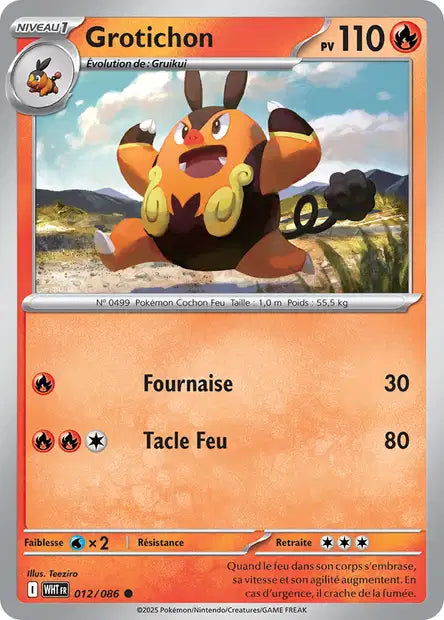 Carte Pokémon Grotichon 012/086 WHT Flamme Blanche EV10_5 Neuf FR LorenZone