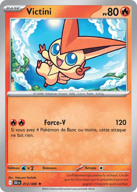 Carte Pokémon Victini 012/086 BLK Foudre Noire EV10_5 Neuf FR LorenZone