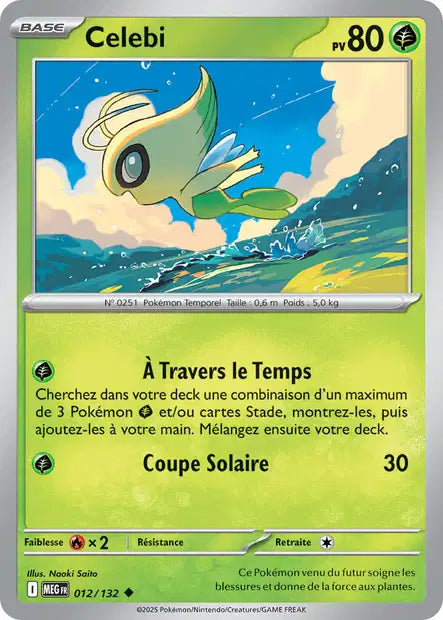 Carte Pokémon Celebi 012/132 MEG Méga-Évolution ME01 Neuf FR LorenZone