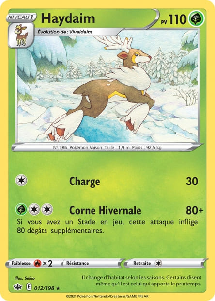 Carte Pokémon Haydaim 012/198 CRE Règne de Glace EB06 Neuf FR LorenZone