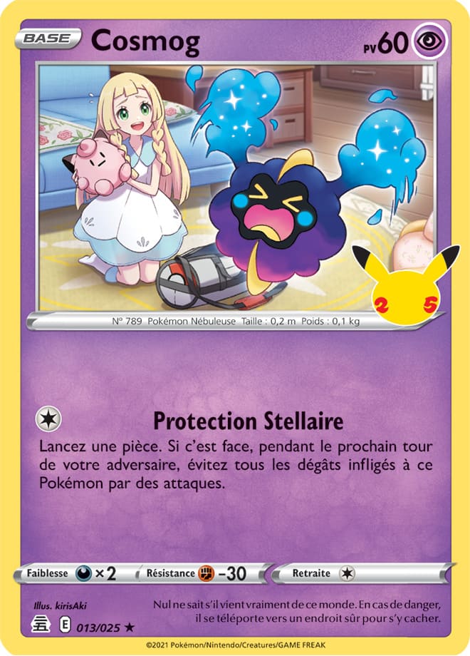 Carte Pokémon Cosmog 013/025 CEL Célébrations 25 ans EB07_5 Neuf FR LorenZone