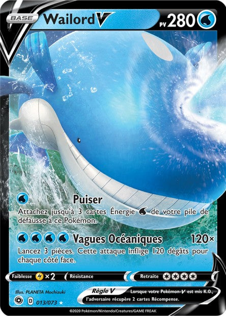 Carte Pokémon Wailord V 013/073 SWSH35 Voltage Eclatant EB3_5 Neuf FR LorenZone