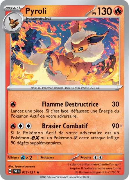 Carte Pokémon Pyroli 013/131 Evolutions Prismatiques PRE EV8_5 Neuf FR LorenZone