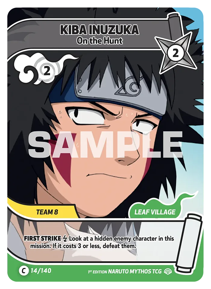 Carte Naruto Mythos Kiba Inuzuka On the Hunt 014/140 Common Full Art Shinobi Shiren 2ème Chapitre Neuf EN LorenZone