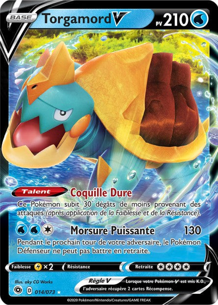 Carte Pokémon Torgamord V 014/073 SWSH35 Voltage Eclatant EB3_5 Neuf FR LorenZone