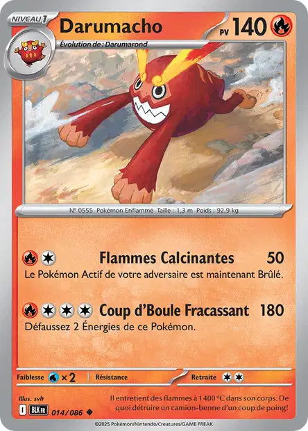 Carte Pokémon Darumacho 014/086 BLK Foudre Noire EV10_5 Neuf FR LorenZone
