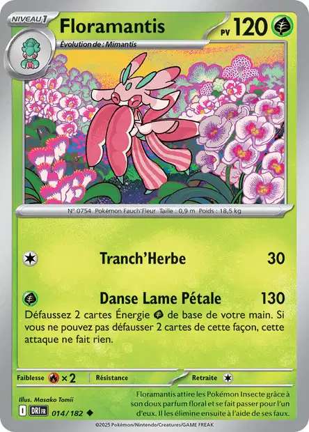 Carte Pokémon Floramantis 014/182 DRI Rivalités Destinées EV10 Neuf FR LorenZone