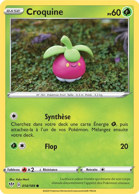 Carte Pokémon Croquine 014/189 SWSH3 Ténèbres Embrasées EB03 Neuf FR LorenZone