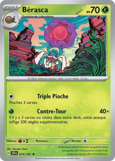 Carte Pokémon Bérasca 014/191 SSP Étincelles Déferlantes EV08 Neuf FR LorenZone