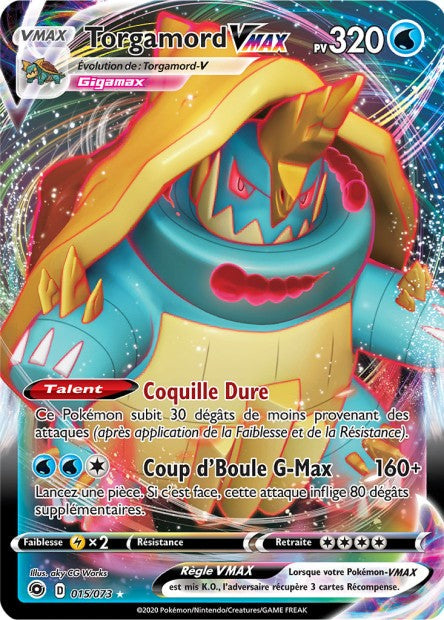Carte Pokémon Torgamord VMAX 015/073 SWSH35 Voltage Eclatant EB3_5 Neuf FR LorenZone