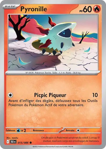 Carte Pokémon Pyronille 015/086 BLK Foudre Noire EV10_5 Neuf FR LorenZone