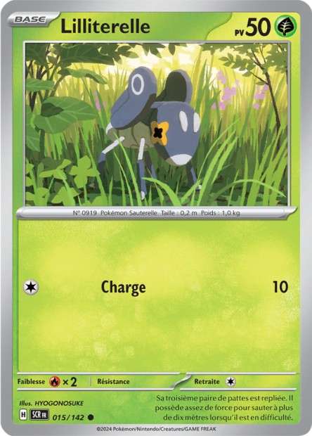 Carte Pokémon Lilliterelle 015/142 SCR Couronne Stellaire EV07 Neuf FR LorenZone