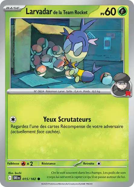 Carte Pokémon Larvadar de la Team Rocket 015/182 DRI Rivalités Destinées EV10 Neuf FR LorenZone