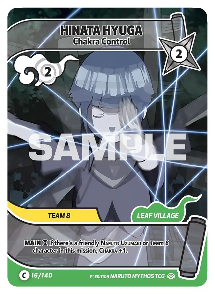 Carte Naruto Mythos Hinata Hyuga Chakra Control 016/140 Common Full Art Shinobi Shiren 2ème Chapitre Neuf EN LorenZone