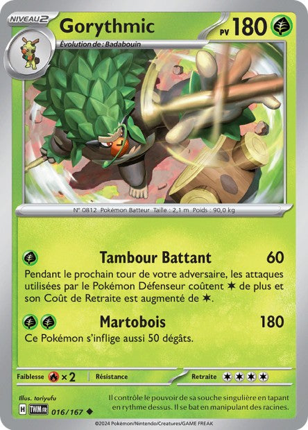 Carte Pokémon Gorythmic 016/167 TWM Mascarade Crépusculaire EV06 Neuf FR LorenZone