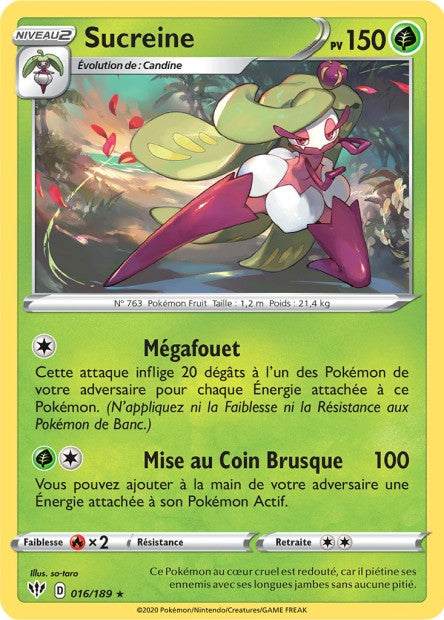Carte Pokémon Sucreine 016/189 SWSH3 Ténèbres Embrasées EB03 Neuf FR LorenZone