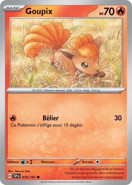 Carte Pokémon Goupix 016/191 SSP Étincelles Déferlantes EV08 Neuf FR LorenZone