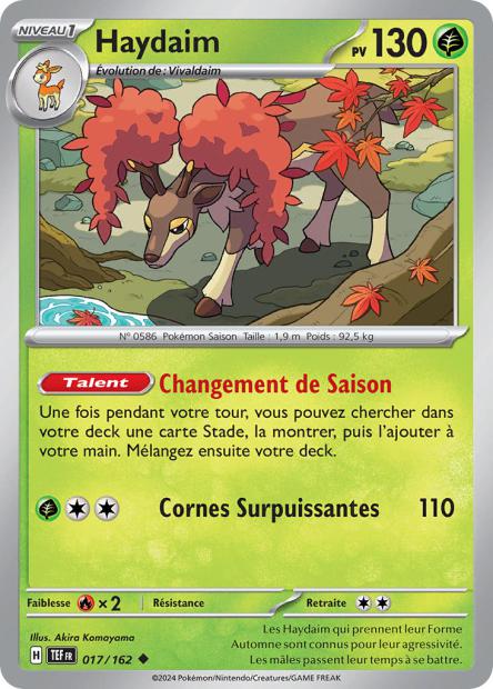 Carte Pokémon Haydaim 017/162 TEF Forces Temporelles EV05 Neuf FR LorenZone