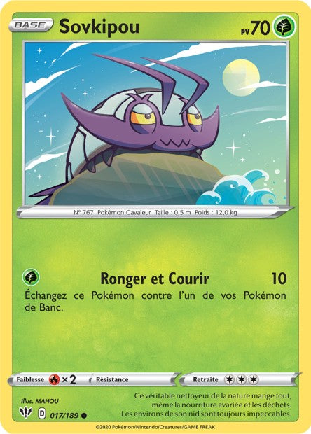 Carte Pokémon Sovkipou 017/189 SWSH3 Ténèbres Embrasées EB03 Neuf FR LorenZone