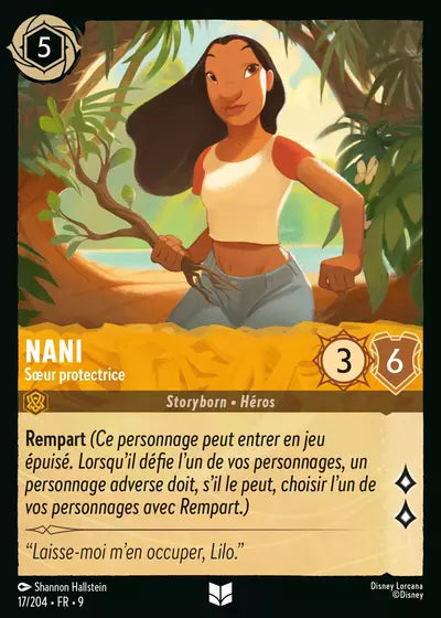 Carte Lorcana - Disney Nani, Sœur protectrice 017/204 Chapitre 09 Fabuleux FAB Neuf FR LorenZone