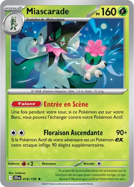 Carte Pokémon Miascarade 018/159 JTG Aventures Ensemble EV09 Neuf FR LorenZone