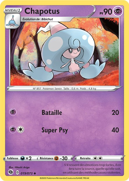 Carte Pokémon Chapotus 019/073 SWSH35 Voltage Eclatant EB3_5 Neuf FR LorenZone