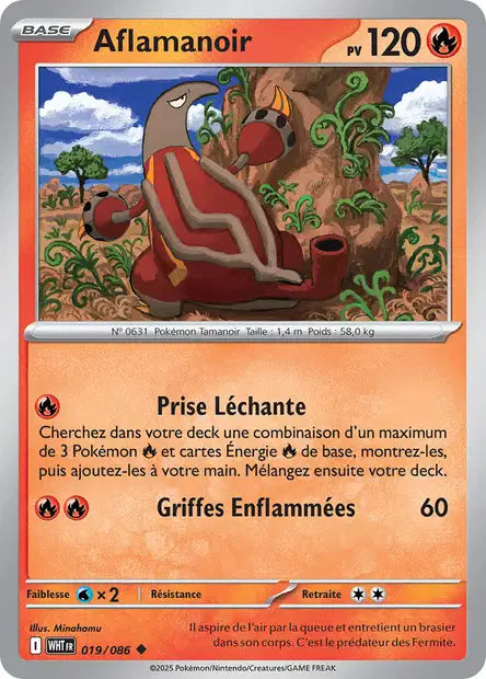 Carte Pokémon Aflamanoir 019/086 WHT Flamme Blanche EV10_5 Neuf FR LorenZone