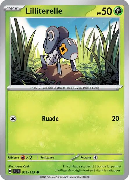 Carte Pokémon Lilliterelle 019/159 JTG Aventures Ensemble EV09 Neuf FR LorenZone