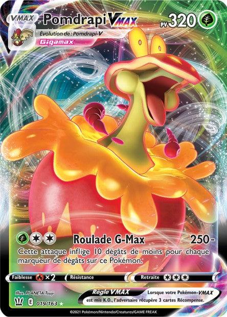 Carte Pokémon Pomdrapi VMAX 019/163 SWSH5 Styles de Combat EB05 Neuf FR LorenZone