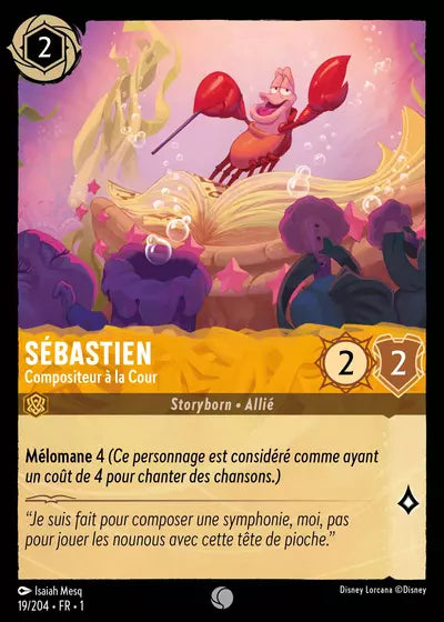 Carte Lorcana - Disney Sébastien, Compositeur à la Cour 019/204 Chapitre 01 Premier Chapitre FC Neuf FR LorenZone