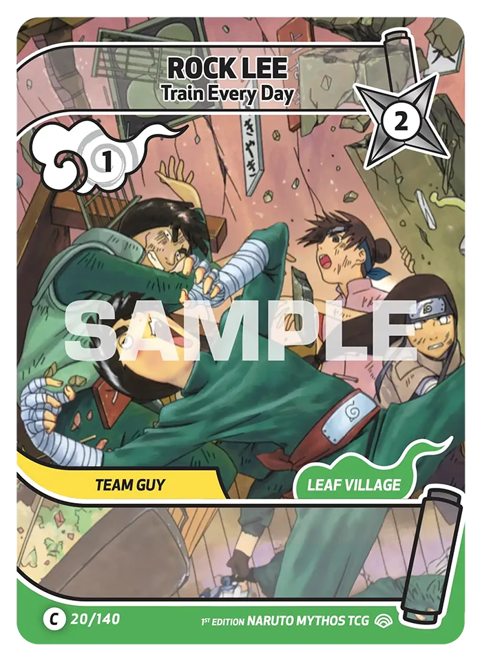 Carte Naruto Mythos Rock Lee Train Every Day 020/140 Common Full Art Shinobi Shiren 2ème Chapitre Neuf EN LorenZone