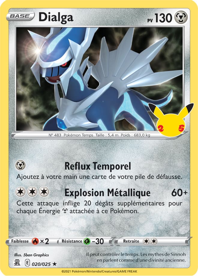 Carte Pokémon Dialga 020/025 CEL Célébrations 25 ans EB07_5 Neuf FR LorenZone