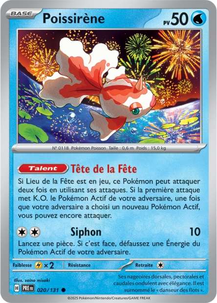 Carte Pokémon Poissirène 020/131 Evolutions Prismatiques PRE EV8_5 Neuf FR LorenZone