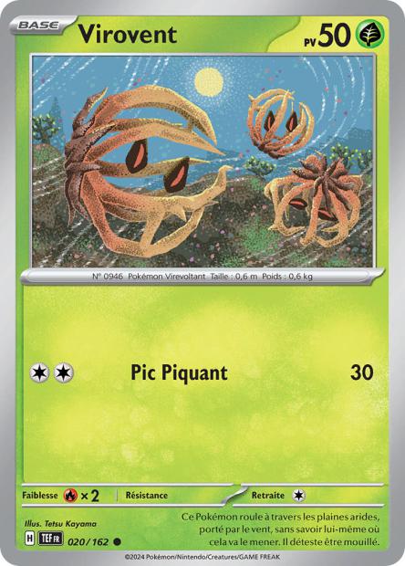 Carte Pokémon Virovent 020/162 TEF Forces Temporelles EV05 Neuf FR LorenZone