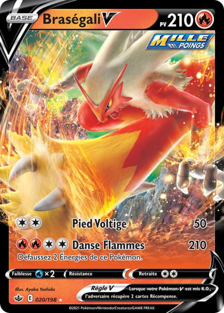 Carte Pokémon Braségali V 020/198 CRE Règne de Glace EB06 Neuf FR LorenZone