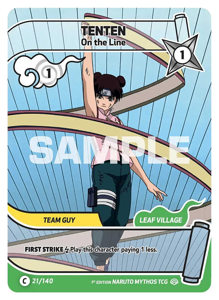 Carte Naruto Mythos Tenten On the Line 021/140 Common Full Art Shinobi Shiren 2ème Chapitre Neuf EN LorenZone