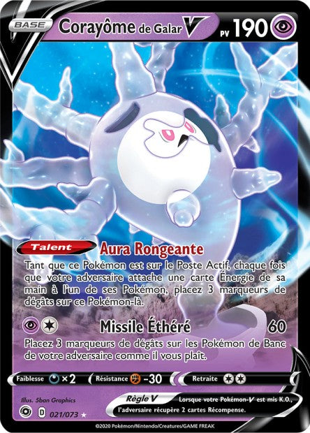 Carte Pokémon Corayôme de Galar V 021/073 SWSH35 Voltage Eclatant EB3_5 Neuf FR LorenZone