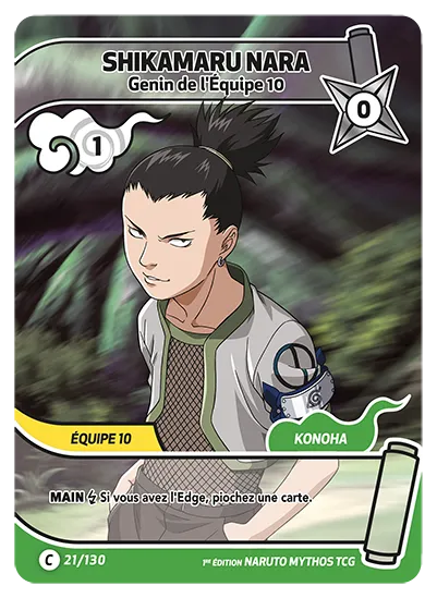 Carte Naruto Mythos SHIKAMARU NARA – Genin de l'Équipe 10 021/130 C 1er Chapitre Neuf FR LorenZone