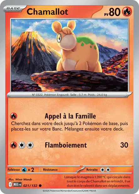 Carte Pokémon Chamallot 021/132 MEG Méga-Évolution ME01 Neuf FR LorenZone