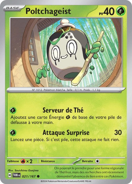 Carte Pokémon Poltchageist 021/167 TWM Mascarade Crépusculaire EV06 Neuf FR LorenZone