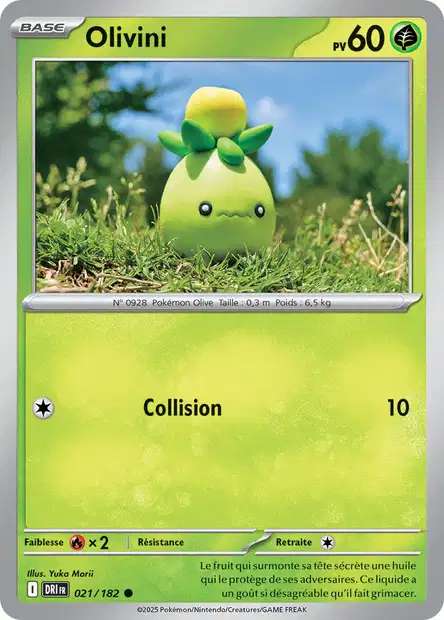 Carte Pokémon Olivini 021/182 DRI Rivalités Destinées EV10 Neuf FR LorenZone