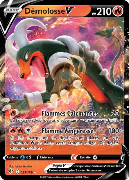 Carte Pokémon Démolosse V 021/189 SWSH3 Ténèbres Embrasées EB03 Neuf FR LorenZone