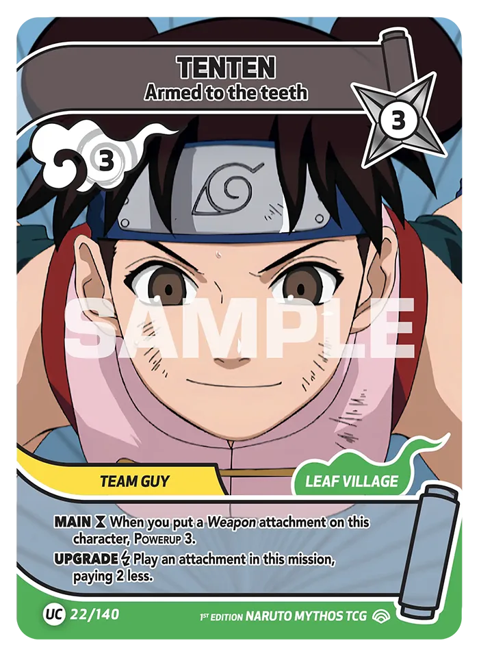 Carte Naruto Mythos Tenten Armed to the teeth 022/140 Uncommon Full Art Shinobi Shiren 2ème Chapitre Neuf EN LorenZone